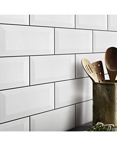 Azulejo cer&aacute;mico blanco brillo treinte 10 x 20 cm