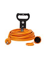 Prolongador de cable diall h05vv-f naranja 3 x 1,5 mm² 20 m con tapa
